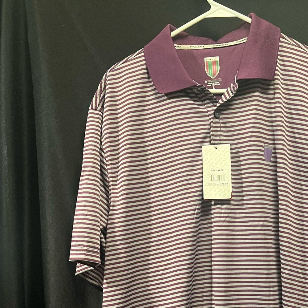 FALDO Claret & Green Polo Golf Shirt - Picture 2 of 6